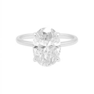 NEW ALLYANNA GIFTS women's solitaire oval moissanite ring in sterling silver